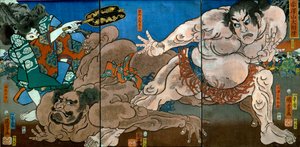 Grand Sumo Tournament on Mount Akazawa (Akazawayama Ōzumō) by Utagawa Kuniyoshi