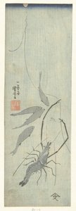 Lobster and Small Fish by Utagawa Kuniyoshi