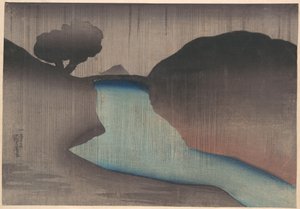 Ochanomizu in the Rain by Utagawa Kuniyoshi