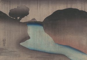 Ochanomizu in the Rain, mid-19th century by Utagawa Kuniyoshi