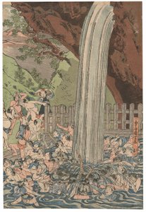 Pilgrims at the Roben Waterfall at Oyama by Utagawa Kuniyoshi