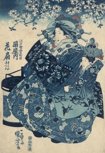 The Courtesan Hanao of Ogi-ya by Kuniyoshi