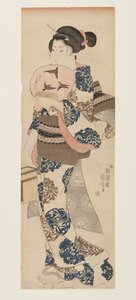 Woman with Fan and Insect Cage by Utagawa Kuniyoshi