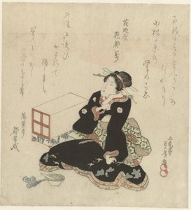 Woman Preparing Greens in a Mortar