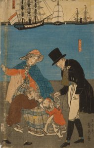 Dutch People Taking a Sunday Walk in Yokohama, 1871
