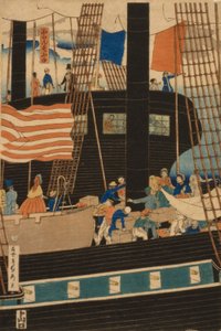 Western Traders Loading Cargo in Yokohama, 1861