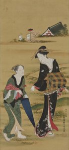 Visit to Inari Shrine by Utagawa Toyoharu