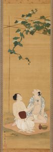 Enjoying the Evening Cool under a Gourd Trellis, Early 19th Century by Utagawa Toyohiro
