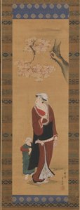 Woman and Child under a Cherry Tree, late 18th-early 19th century by Utagawa Toyohiro