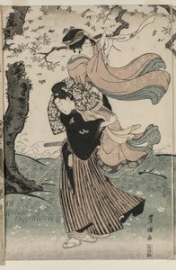 Cherry Blossoms in the Wind by Utagawa Toyokuni