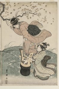Cherry Blossoms in the Wind by Utagawa Toyokuni