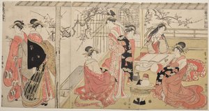 Courtesans of the Ogiya on a Spring Outing