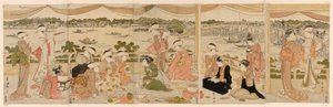 Recital on a Verandah Overlooking Sumida River by Utagawa Toyokuni I