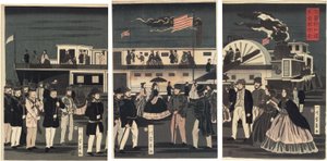 Arrival and Departure of an American Steamship