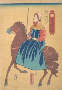 English Woman on Horseback by Utagawa Yoshitora