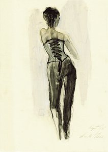 Elegant Corset Sketch by Ute Rathmann
