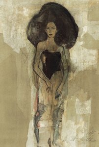 Elegant Woman Dark Hair by Ute Rathmann