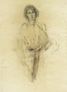 Pensive Woman Sketch by Ute Rathmann
