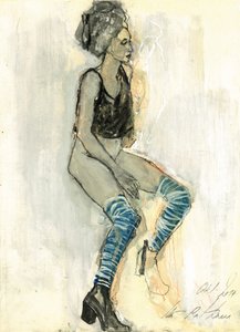 Woman In Blue Socks