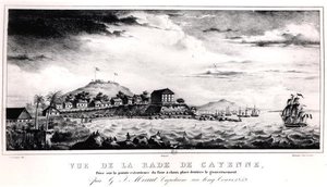 View of Cayenne Harbour, Guyana by V. (after) Philippe