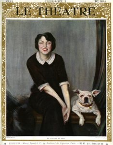 Yvonne De Bray, portrait with dog