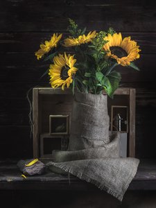 Rustic Sunflower Still Life