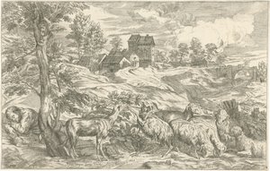 Landscape with Sleeping Shepherd (Opera Selectiora) by Valentin Lefebvre