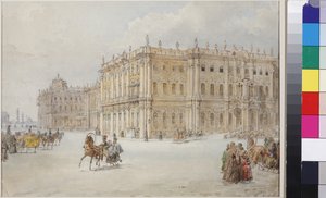 The Ride of Emperor Nicholas I Through the Palace Square, by Vasily Semyonovich Sadovnikov