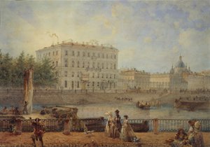 Saint Petersburg. View of the Fontanka River and the Derzhavin House