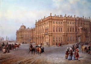 View of the Winter Palace in Saint Petersburg in 1843