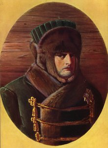 Napoleon Bonaparte dressed in heavy winter clothing on a military campaign