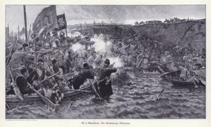 The Conquest of Siberia by Yermak Timofeyevich (engraving) by Vasilij Ivanovic Surikov