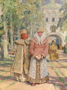 Outside the Monastery Gate by Vasily Ivanovich Navozov