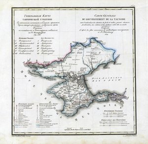 Map of Taurida Governorate, 1822 by Vasily Petrovich Pyadyshev