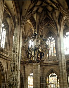 Annunciation. Suspended Sculpture by Veit Stoss. St. Lawrence Church, Nuremberg, Germany by Veit or Wit Stoss