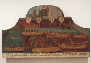 Signboard of the Guild of ship carpentry in the Arsenale of Venice by Venetian School