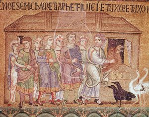 Life of Noah, Noah leading his family in the ark (detail)