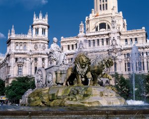 Cybele Fountain Representing the Goddess Cybele in a Cart Drawn by Two Lions, Built in 1782 by Ventura Rodriguez, Plaza de Cibeles, Madrid by Ventura Rodríguez