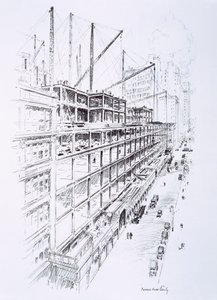 View of the cranes on the 8th floor of the Empire State Building, May 1930, published by William Edwin Rudge by Vernon Howe Bailey