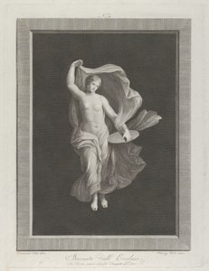 A partly nude bacchante holding a disk in her left hand and raising her garments, ca. 1795-1820 by Vicenzo Feoli