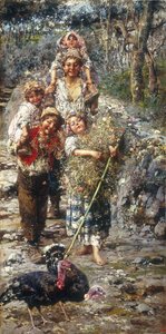 Children with Turkeys by Vicenzo Irolli