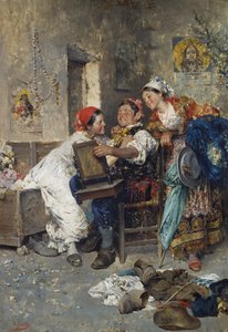 Gypsies, man with two women by Vicenzo Irolli