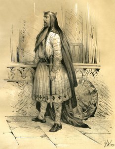 Clodion the Hair, Leader of the Salians Francs from Around 428 Until His Death in 447, Likely Ancestor of the Merovingians. Engraving by Victor Adam in the Book 