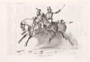 Caricature of the Infantry on Horseback by Victor Adam