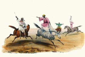 La voltige, par des Bedouins. in Album Grotesque, Choices of Types Remarkable, illustrations by Victor Adam, Paris, circa 1850 by Victor Adam