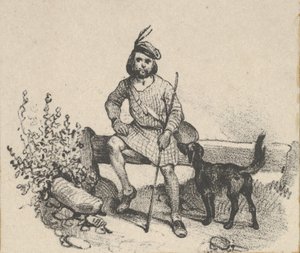 Man sitting with a dog