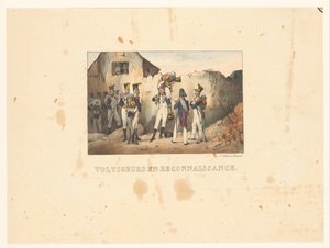 Voltigeurs on Reconnaissance (Voltigeurs en reconnaissance) (Military Scenes) by Victor Adam