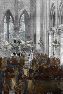 Affair of the Possessed of Loudun (Demons of Loudun) ca. 1630: The Possessed Ursuline Nuns during an Exorcism Session in the Church of St Croix in Loudun by Victor Armand Poirson