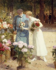 A Flower Market by Victor Gabriel Gilbert