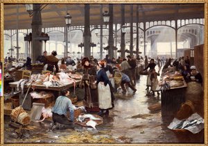 The Fish Hall at the Central Market by Victor Gabriel Gilbert